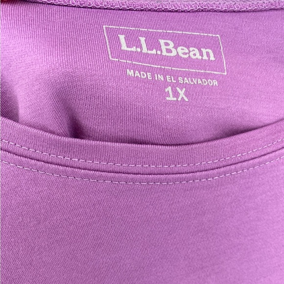 LL Bean long sleeve cotton t-shirt lavender color plus size 1x - Picture 3 of 4